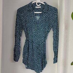 Motherhood Teal Floral Maternity Top